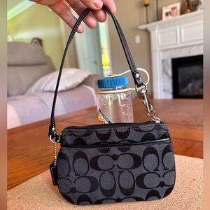 Sold- Coach Signature Small Wrislet, Black